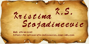 Kristina Stojadinčević vizit kartica